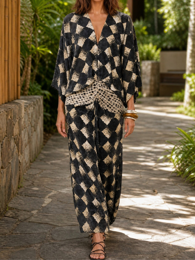 Maelia | Mediterranean Mosaic Maxi Dress