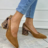 LEOPARD PRINT HEEL SLINGBACKS