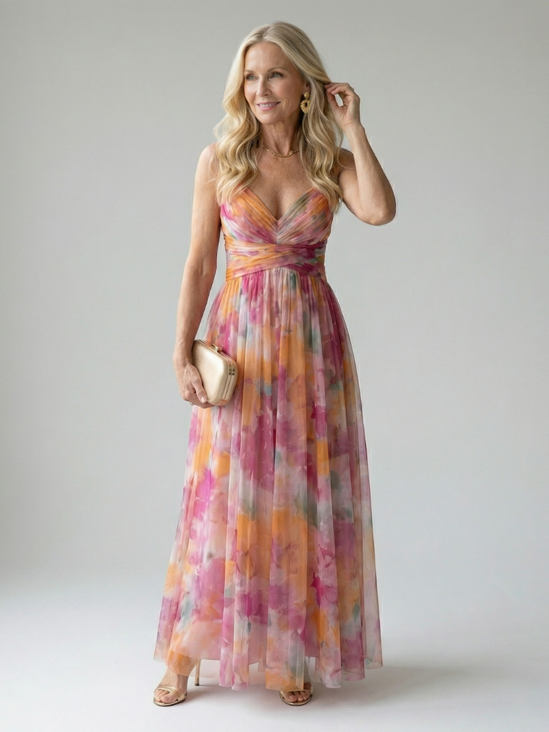 Giselle | Floral Chiffon Maxi Dress