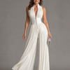 Vera | Pleated Halter-Neck Wide-Leg Jumpsuit