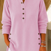 Avenelle- Casual Ribbed Long Sleeve Henley Top