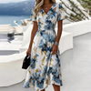 Elara | Floral Wrap Waist Midi Dress