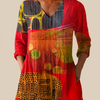 Skylar | Longline Blouse with Statement Print