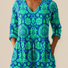 Romy | Longline Blouse with Statement Print
