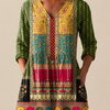 Nyla | Longline Blouse with Statement Print