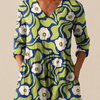 Talia | Longline Blouse with Statement Print