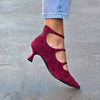 DECOLLETE WITH STRAPS AND LOW HEEL