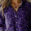 Goth Style Lace Pattern Printed Women's Casual Long Sleeve Comfortable Cotton Shirt