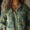 Women's Paisley Pattern Art Print Casual Long Sleeve Comfortable Cotton Shirt