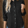 Women's Lapel Long-sleeved Casual Loose Pleated Denim Cardigan