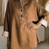 Women's V-neck Long-sleeved Loose-fitting Denim Top