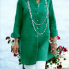 Women's Solid Color Lapel Long-sleeved Casual Loose Cotton And Linen Tunic Top