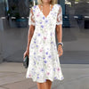 Eleanor™ | Lace Sleeve Floral Print Midi Dress