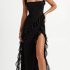 Rosalind | Ruffled Maxi Dress with Front Slit